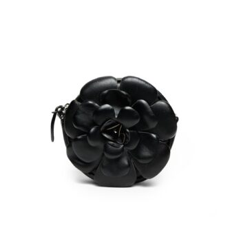 Geantă damă Flower Piele naturală, Anna Fellini negru