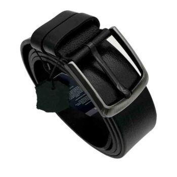 Curea bărbați Nanobelts Alpin Polo 3,5 cm piele naturală negru cataramă lucioasă