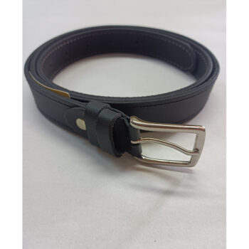 Curea bărbați Cleja 3 cm piele naturală negru cataramă lucioasă