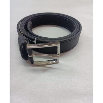 Curea bărbați Cleja 3 cm piele naturală negru cataramă subțire lucioasă
