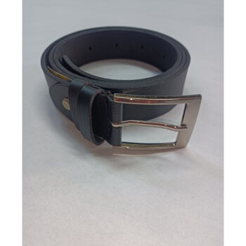 Curea de bărbați Cleja 3 cm piele naturală negru cataramă lucioasă