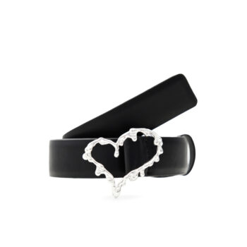 Curea damă Desigual 25SARL22 "Belt Heart"piele naturală, negru